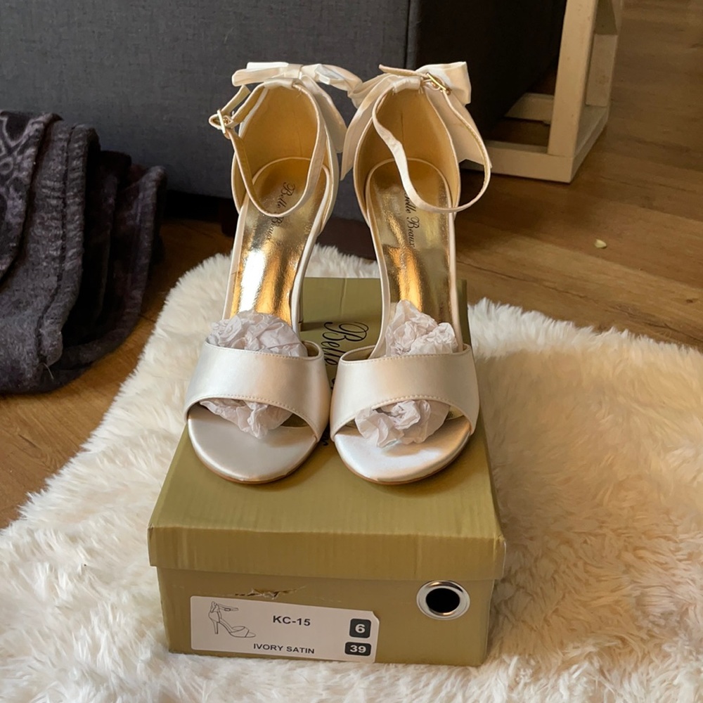 Ivory Satin Wedding Heels